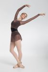 Ефирна балетна пола Intermezzo Anabella в цвят Mink (минков) с колан от материя Meryl.
