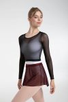 Ефирна балетна пола Intermezzo Anabella в бордо цвят GARNET с колан от материя Meryl.