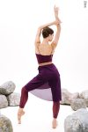 Zidans Lines Leotard Wine – Vertical Design Front
