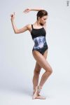 Zidans Strap Leotard Ink Strokes – Artistic Print Front
