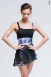 Zidans Strap Leotard Ink Strokes – Artistic Print Front