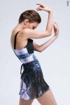 Zidans Strap Leotard Ink Strokes – Artistic Print Front