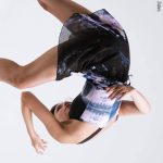 Zidans Strap Leotard Ink Strokes – Artistic Print Front