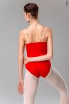 Zidans Strap Leotard Scarlet 2Beige – Front View