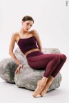 Zidans Lines Leotard Wine – Vertical Design Front