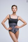 Zidans Strap Leotard Steel Spray – Unique Industrial Print