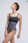 Zidans Strap Leotard Steel Spray – Unique Industrial Print