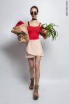 Zidans Strap Leotard Scarlet