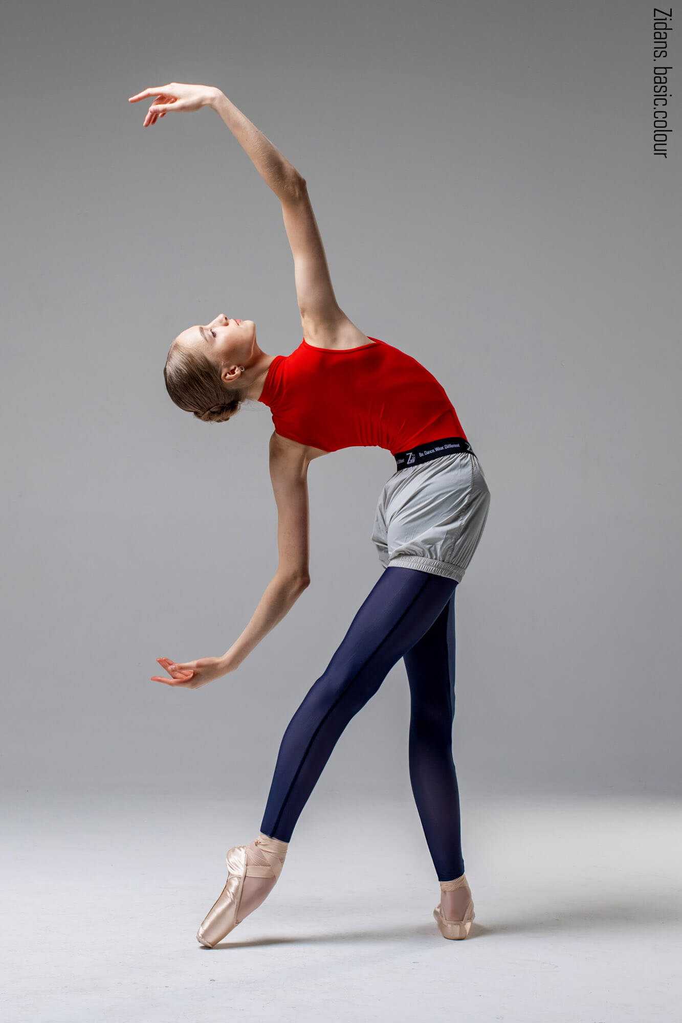 Zidans Translucent Ziphirus Leggings - Dark Sapphire Прозрачен тъмносин балетен клин Zidans Ziphirus върху балерина