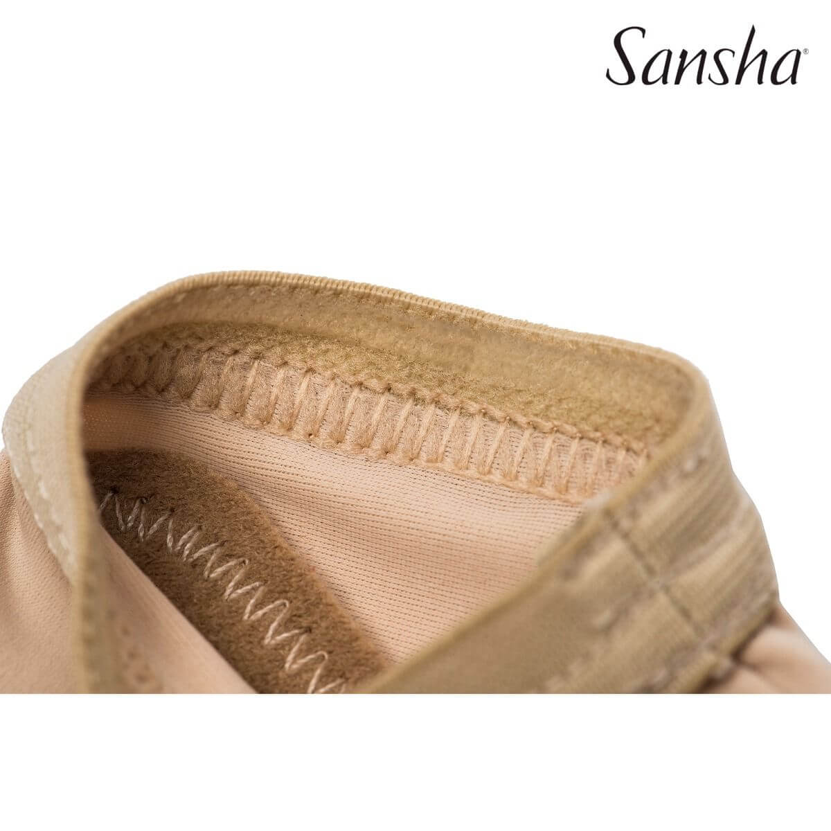 Sansha Modern Dance Shoes SOLO6 Light Tan - Studio View. Обувки протектори за съвременни танци Sansha SOLO6 в телесен цвят от еластична мрежа.