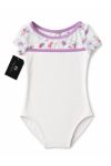 Short Sleeve Ballet Leotard Lycra Bow Detail – Front View.