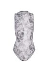 Mara Dancewear Aura White Marble Ballet Leotard Front View