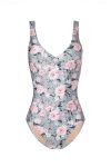 Mara Dancewear Diana Gray Rose Floral Ballet Leotard Front View