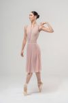 Mara Dancewear Rose Pink Long Mesh Ballet Skirt Front View