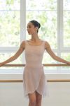 Mara Dancewear Petal Pink Chiffon Ballet Wrap Skirt Front View