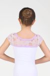Short Sleeve Ballet Leotard Lycra Bow Detail – Front View.