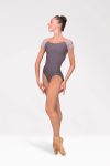 Short Sleeve Ballet Uniform Leotard – Front View.