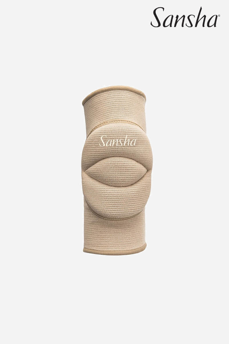 Sansha Accessories Kneepad Light tan - Main View. Бежови, телесни защитни наколенки за танци Sansha в близък план.