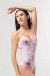 Балетно трико с флорален принт и набор на деколтето Lia Lilac Leotard от Mara Dancewear