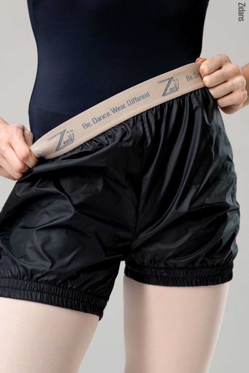 Baletni_shorti_Zidans_Sauna-shorts-black_01 Черни сауна шорти за балет Zidans Sauna Shorts Black с брандиран ластик