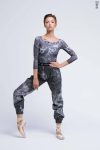 Zidans 2 Sleeves Leotard Steel Spray – Front View