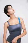 Zidans Graphite Camisole Leotard – Front View