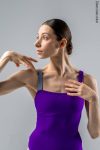 Zidans Strap Leotard Violet – Front View with Accent Strap