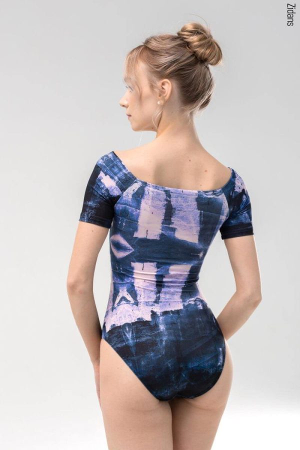 Заден изглед на балетно трико с принт Zidans T-Leotard Ink Strokes